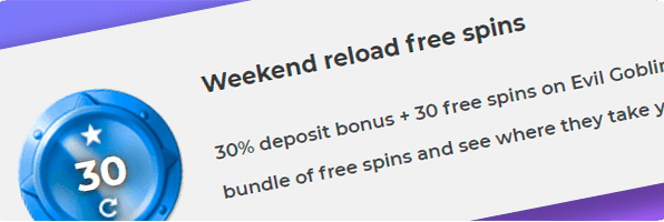 Tsars Casino weekend reload free spins